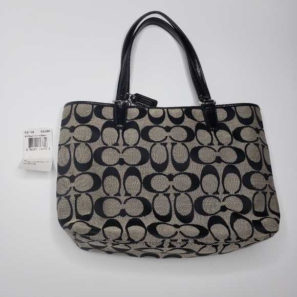 Coach small top handle bag black signature pattern - Picture 4 of 8